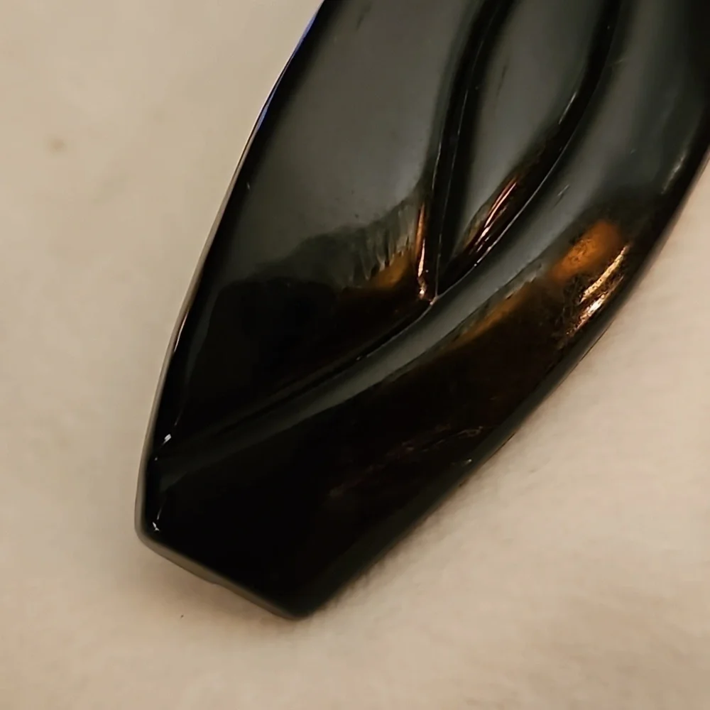 Vintage Black Lucite Made in Hong Kong Art Deco Barrette